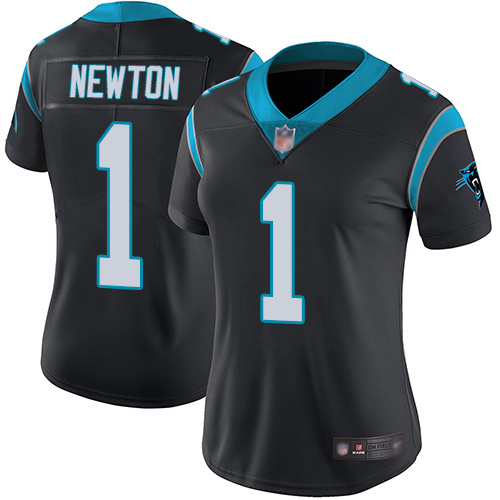 Carolina Panthers Limited Black Women Cam Newton Home Jersey NFL Football #1 Vapor Untouchable->women nfl jersey->Women Jersey